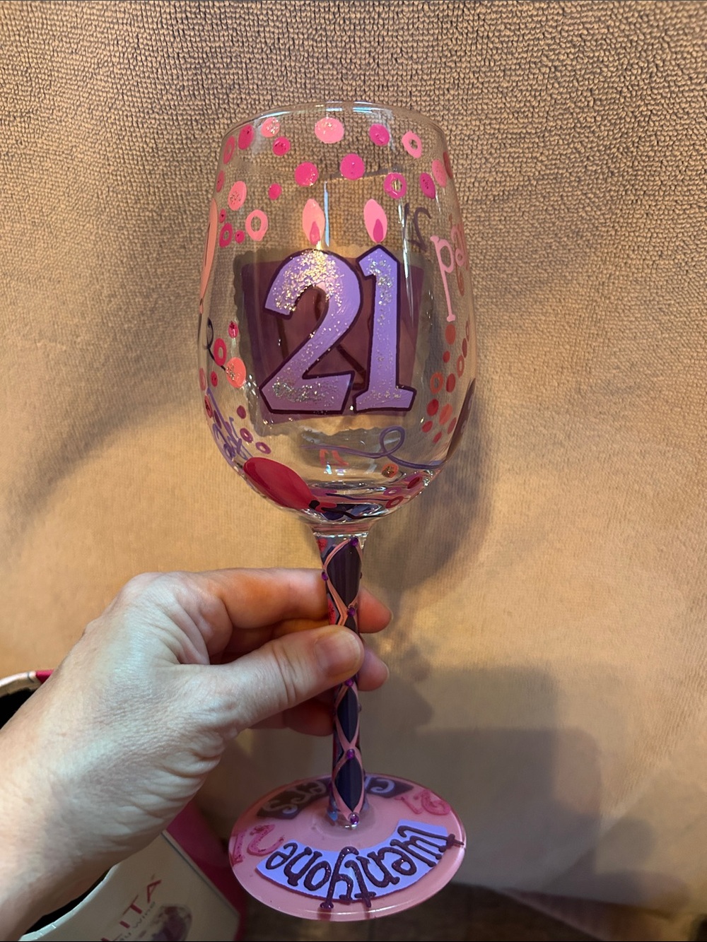 Lolita Hand-Painted Wine Glass - Picture 3 of 4